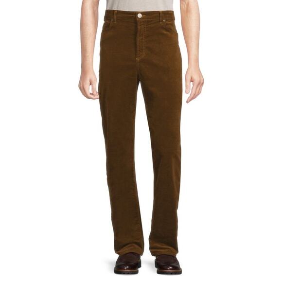 MONFRÈRE Brando Slim Fit Brown Velvet Pants Size 30 Luxe Designer Mens Trousers
